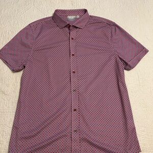 Buki Collection Men's Red and Black Geometric Button Down Shirt - NWOT